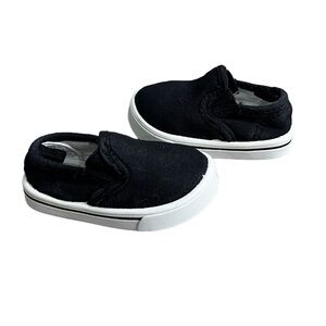Faded Glory Black Slip-On Sneakers Size 2 Baby
